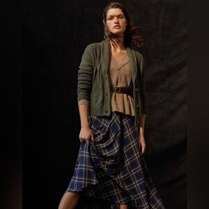 Pilcro Olive Green Button Cardigan